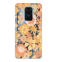Xiaomi Redmi Note 9 Uyumlu Çiçek Desenli Şeffaf Telefon Kılıfı