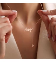 Kişiye Özel 925 Ayar Gümüş Şık İsim Sallantılı Minimal Harf Kolye (Rose)