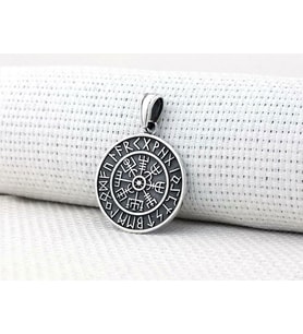 Viking Vegvisir 925 Ayar Gümüş Kolye Ucu