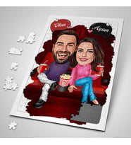 Erkeğe Hediye 240 Parça Sinema Keyfi Yapan Çiftler Puzzle