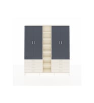 Arges Dolap 10 Raflı 8 Çekmeceli 2 Askılı 220x30x243 Aytaşı-Antrasit/Aytaşı