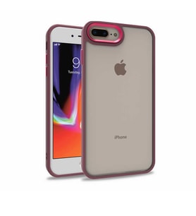 Apple iPhone 7 Plus Kılıf Case, Kamera Lens Korumalı Elektroplatin Kaplama Sert PC Koruyucu Colourful Platinum Serisi (Kırmızı)