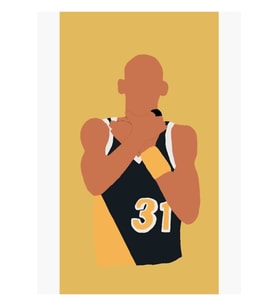 Reggie Miller Boğma Işareti Tablo Ahşap Poster Dekoratif