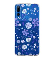 Huawei Y9 Prime 2019 Uyumlu Kapak Flowers Tasarımlı Şeffaf Silikon Kılıf