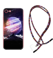 Apple iPhone 5 6 7 8 Plus Se XR Kılıf Boyun Asklı Rasta Silikon Super Planet 1797