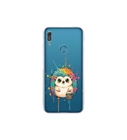 Huawei Y6 Pro 2019 ile Uyumlu Splash Kirpi Tasarımlı Şeffaf Silikon Kılıf