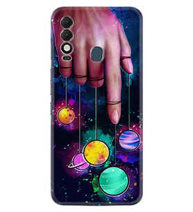 Spark 8T Kılıf Silikon Desen Özel Seri Finger planet 1740