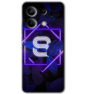 Redmi Note 13 Pro 5G Kılıf HD Desen Baskılı Kılıf - Dark Neon Yaprak S Harfi