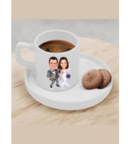 Kişiye Özel Türk Kahvesi Fincanı Karikatür Gelin Damat Fincanı