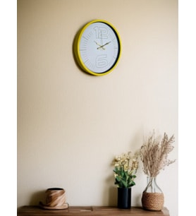 36 Cm Sarı Dekoratif Duvar Saati