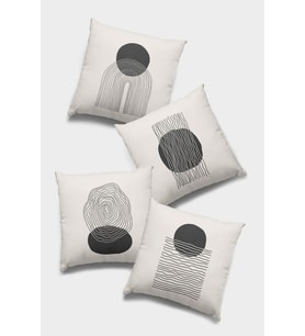 Füme Modern Çift Taraflı 4'lü Set Kırlent Kılıfı 4KR007
