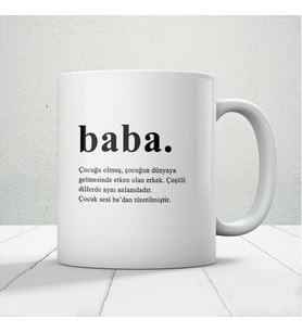 Baba Kelime Anlamı Baskılı Babalar Günü Kupa Bardak Kahve Kupa Bardak