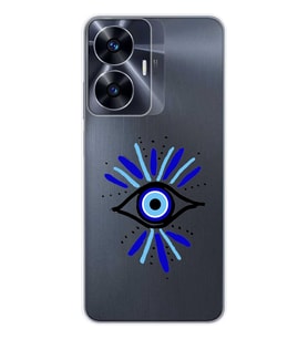 Realme C55 Uyumlu Nazar Göz Desenli Şeffaf Telefon Kılıfı