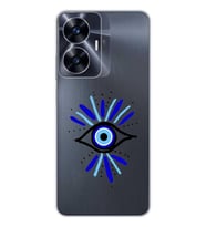 Realme C55 Uyumlu Nazar Göz Desenli Şeffaf Telefon Kılıfı