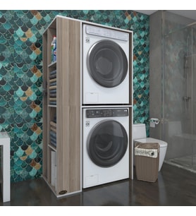 Kenzlife çamaşır-kurutma makinesi dolabı demyan sol crd 180*090*60 banyo kapaksız arkalıksız (Karışık)