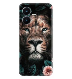 Vivo Y22S Kılıf Resimli Desenli Baskılı Silikon Leon Flowers 1307