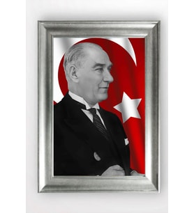 Gümüş Çerçeveli Atatürk Tablo a282