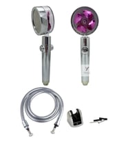 Yayke 1.Sınıf Özel Tasarım Duş Başlığı Mini Fanlı, Yüksek Basınçlı Duş Başlığı Örgülü Hortum+ Mafsal