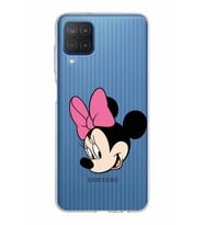 Samsung Galaxy M12 Kapak Minnie Mouse Tasarımlı Şeffaf Silikon Kılıf