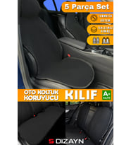 S-Dizayn Oto Koltuk Koruyucu Kılıf Set Siyah Universal 2+3 Parça Ön Arka