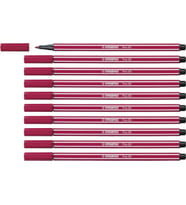 Stabilo Keçe Uçlu Boya Kalemi 1 mm Koyu Kırmızı Keçeli Boya Kalemi (10 Lu Paket) (Karışık)