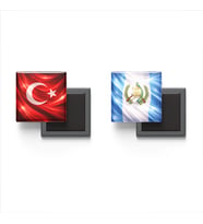 Buzdolap Magnetleri - Guatemala Bayrağı ve Türk Bayrağı - 2'li Set Magneti