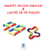 4'lü Hareket Gelişim Kareleri ve Lastiği (8-10 Kişilik) - 2'li Aktivite Seti
