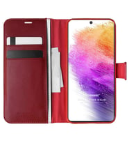 Microsonic Samsung Galaxy A73 5G Kılıf Delux Leather Wallet Kırmızı