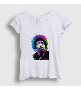 Presmono Kadın Beyaz Colors Jimi Hendrix T-Shirt 302253tt