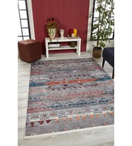 Dijital Kaymaz Yıkanabilir Mavi Geometrik Salon Halısı Mutfak Halısı Koridor Halısı Yolluk HLN1718