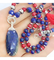 2072 Lapis Lazuli Mercan el yapımı kolye