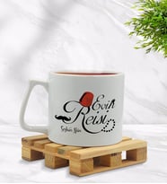 BK Gift Kişiye Özel Evin Reisi Tasarımlı Middle Beyaz Kupa Bardak Model 1