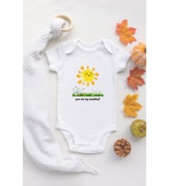 You Are My Sunshine Güneş Organik Baskılı Bebek Body %100 Pamuklu Ekru Bebek Badi Zıbın