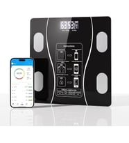 Akıllı Bluetooth Tartı Vücut Analizli Dijital Baskül – 180 kg, LCD Ekran, Mobil Uyumlu