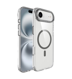 Apple iPhone 17 Air Uyumlu Kılıf M-safe Şarj Özellikli Airbagli Kamera Standlı Zore Azor Kapak (Koyu Gri)