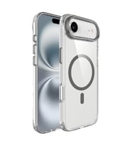 Apple iPhone 17 Air Uyumlu Kılıf M-safe Şarj Özellikli Airbagli Kamera Standlı Zore Azor Kapak (Koyu Gri)