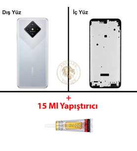 Infinix Zero 8 Gümüş Uyumlu Orta Kasa + B7000 Yapıştırıcı Full Kasa Kapak Gövde Housing