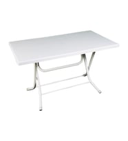 Omnipazar SY-2577 Beyaz Dikdörtgen Plastik Katlanır Masa 70x120cm