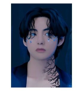 Sıcak Mücevher Kim Taehyung / V Bts Fanart Tablo Ahşap Poster Dekoratif Kod305
