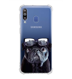PrintiFy Samsung Galaxy M30 Uyumlu Köpek 3 Baskılı Şeffaf Köşe Korumalı Antişok Kılıf