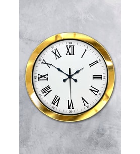 36 cm Gold Metal Roma Rakamlı Duvar Saati (Standart)