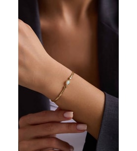Balık Sırtı Bileklik Opal Taşlı 17+3 cm
