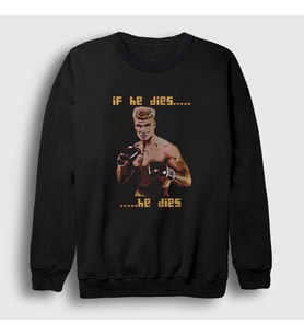 Presmono Unisex Siyah Dies ivan Drago Film Rocky Sweatshirt 249621tt