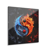 LEYLASER Ying Yang Cam Tablo Duvar Dekoru