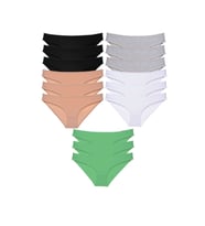15 adet Süper Eko Set Likralı Kadın Slip Külot Siyah Ten Gri Beyaz Yeşil