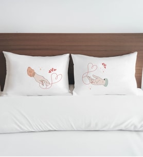 BK Gift Sevgili Tasarımlı Pamuklu 2’li Yastık Kılıfı Seti-12 50x70cm, Sevgiliye Hediye, Ev Hediyesi, Tasarım Ev Tekstili