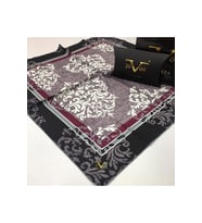 Mandala Desen Black Seri Twill Eşarp Eşarp Askısı ile Birlikte 90x90 cm GRİ-BORD