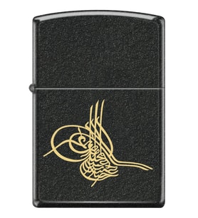 Zippo Ottoman Sultan Tuğra Black Crackle Dizayn Çakmak