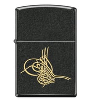Zippo Ottoman Sultan Tuğra Black Crackle Dizayn Çakmak