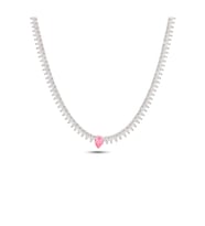 Su Yolu Model Pembe Kuvars Taşlı Kadın Gümüş Kolye 201021870